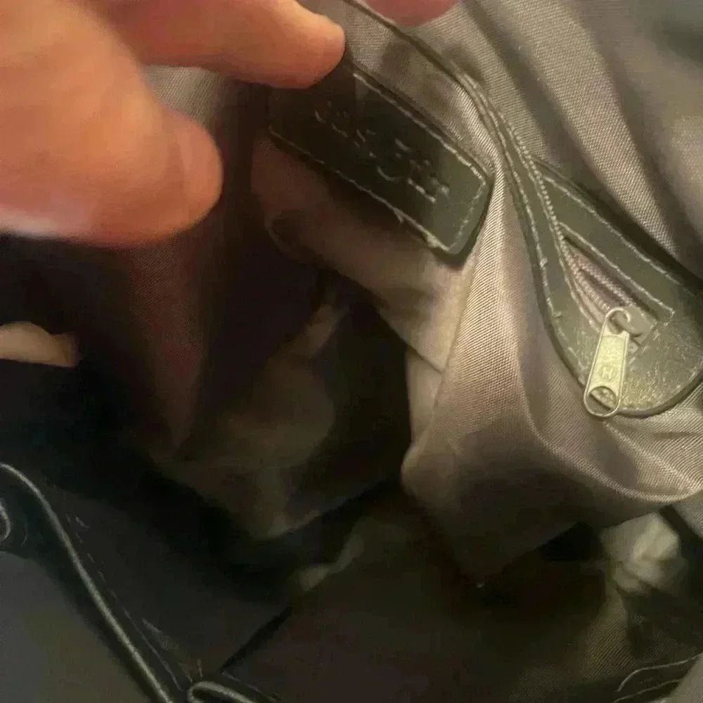 Gunmetal Gray Leather Shoulder Bag - Picture 3 of 10
